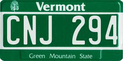 VT license plate CNJ294
