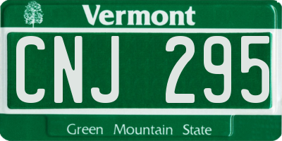 VT license plate CNJ295