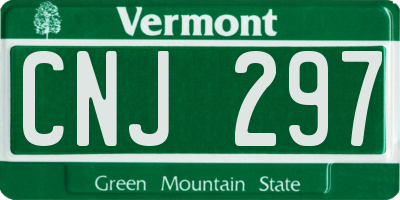 VT license plate CNJ297