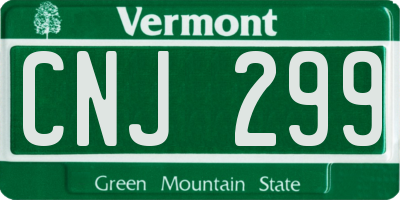 VT license plate CNJ299
