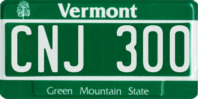 VT license plate CNJ300