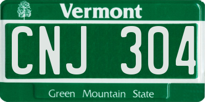 VT license plate CNJ304