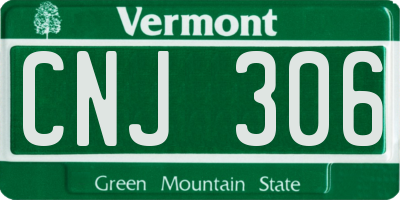VT license plate CNJ306