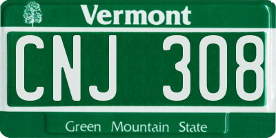 VT license plate CNJ308
