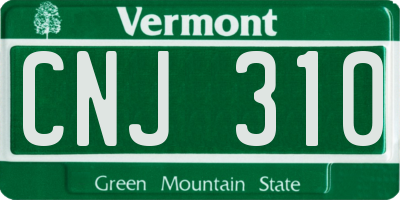 VT license plate CNJ310