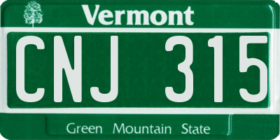 VT license plate CNJ315