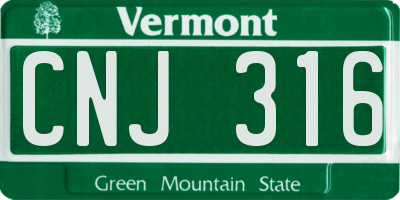 VT license plate CNJ316