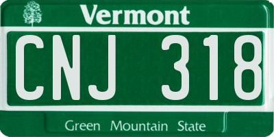 VT license plate CNJ318