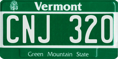 VT license plate CNJ320