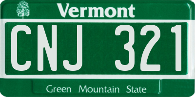 VT license plate CNJ321