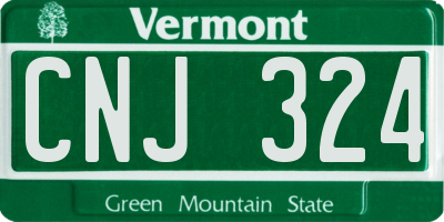VT license plate CNJ324