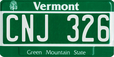 VT license plate CNJ326