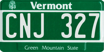 VT license plate CNJ327