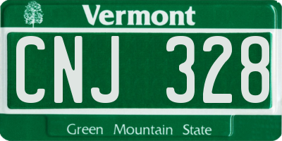 VT license plate CNJ328