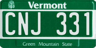 VT license plate CNJ331