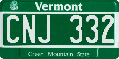 VT license plate CNJ332