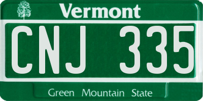 VT license plate CNJ335