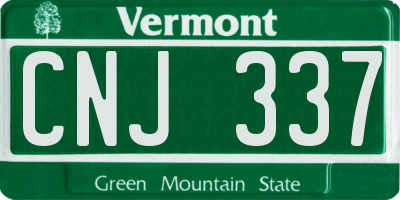 VT license plate CNJ337