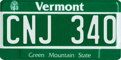 VT license plate CNJ340