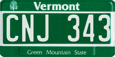 VT license plate CNJ343