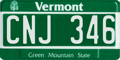 VT license plate CNJ346