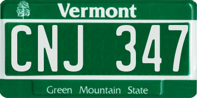VT license plate CNJ347