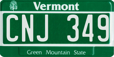 VT license plate CNJ349