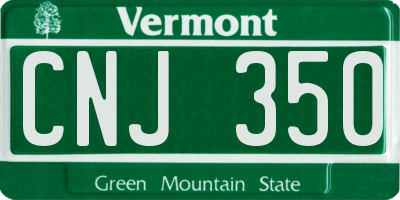VT license plate CNJ350