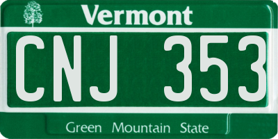 VT license plate CNJ353