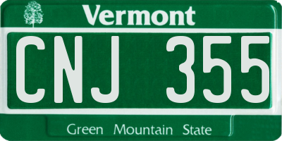 VT license plate CNJ355