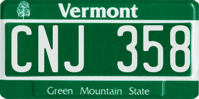 VT license plate CNJ358