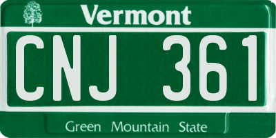 VT license plate CNJ361