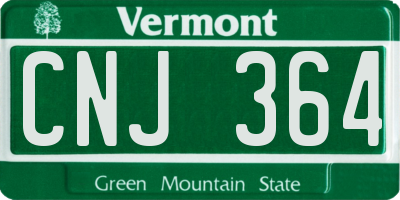 VT license plate CNJ364