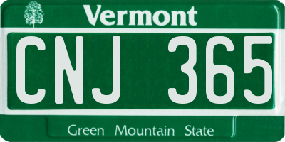 VT license plate CNJ365