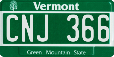 VT license plate CNJ366