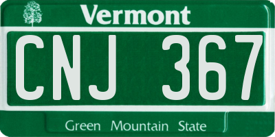 VT license plate CNJ367
