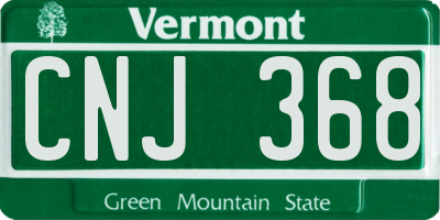 VT license plate CNJ368