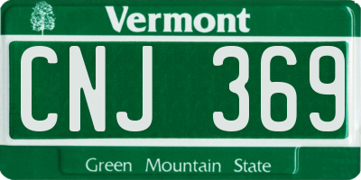 VT license plate CNJ369