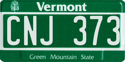VT license plate CNJ373