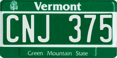 VT license plate CNJ375