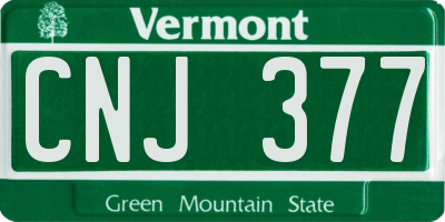 VT license plate CNJ377