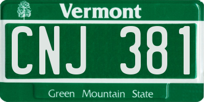 VT license plate CNJ381