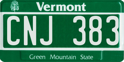 VT license plate CNJ383