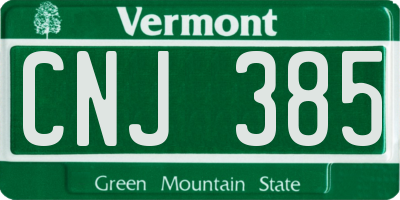 VT license plate CNJ385