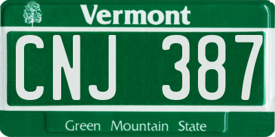 VT license plate CNJ387