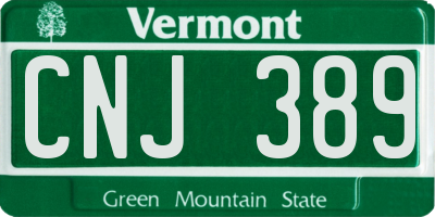 VT license plate CNJ389