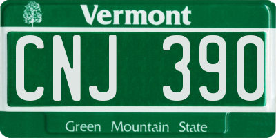 VT license plate CNJ390