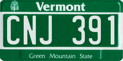 VT license plate CNJ391