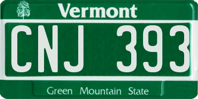 VT license plate CNJ393