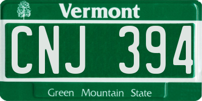 VT license plate CNJ394
